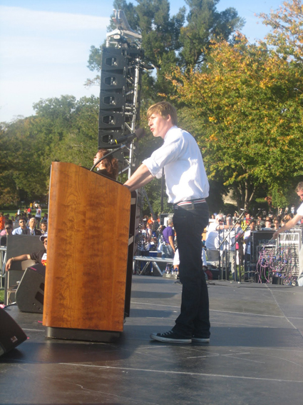 nem_02 Oscar winning screen writer Lance Black speaking before the 200,000 attendees